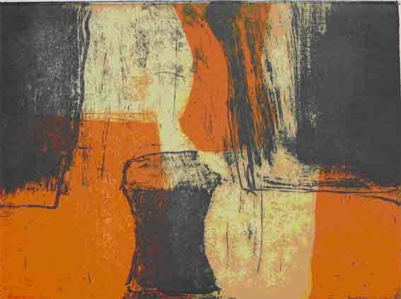 noir orange,aquatinte 2 plaques,20 x 15 cm,2004