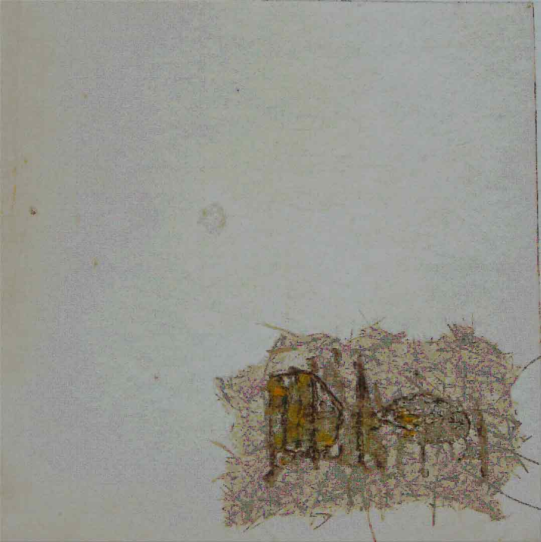 Traces II, 2003 20x20 cm aquatinte,Hayter, chine collé sur cuivre